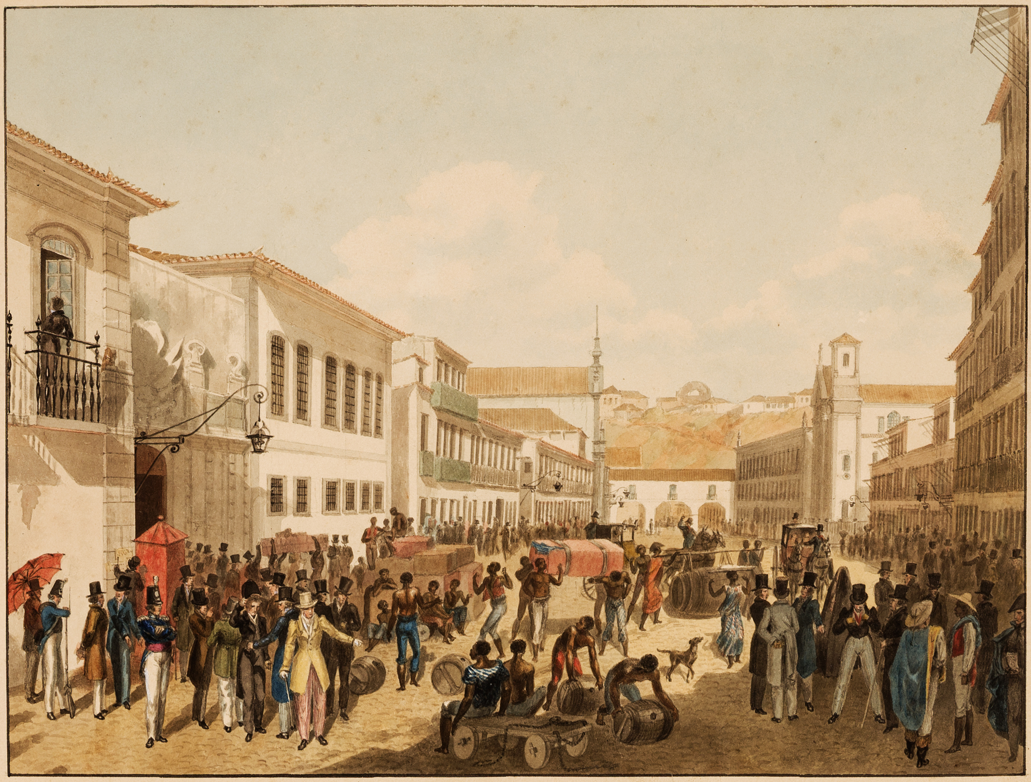 (1) Rua Direita, Rio de Janeiro. Félix-Émile Taunay Acervo da Pinacoteca do Estado de São Paulo, Brasil. Coleção Brasiliana / Fundação Estudar. Doação da Fundação Estudar, 2007 