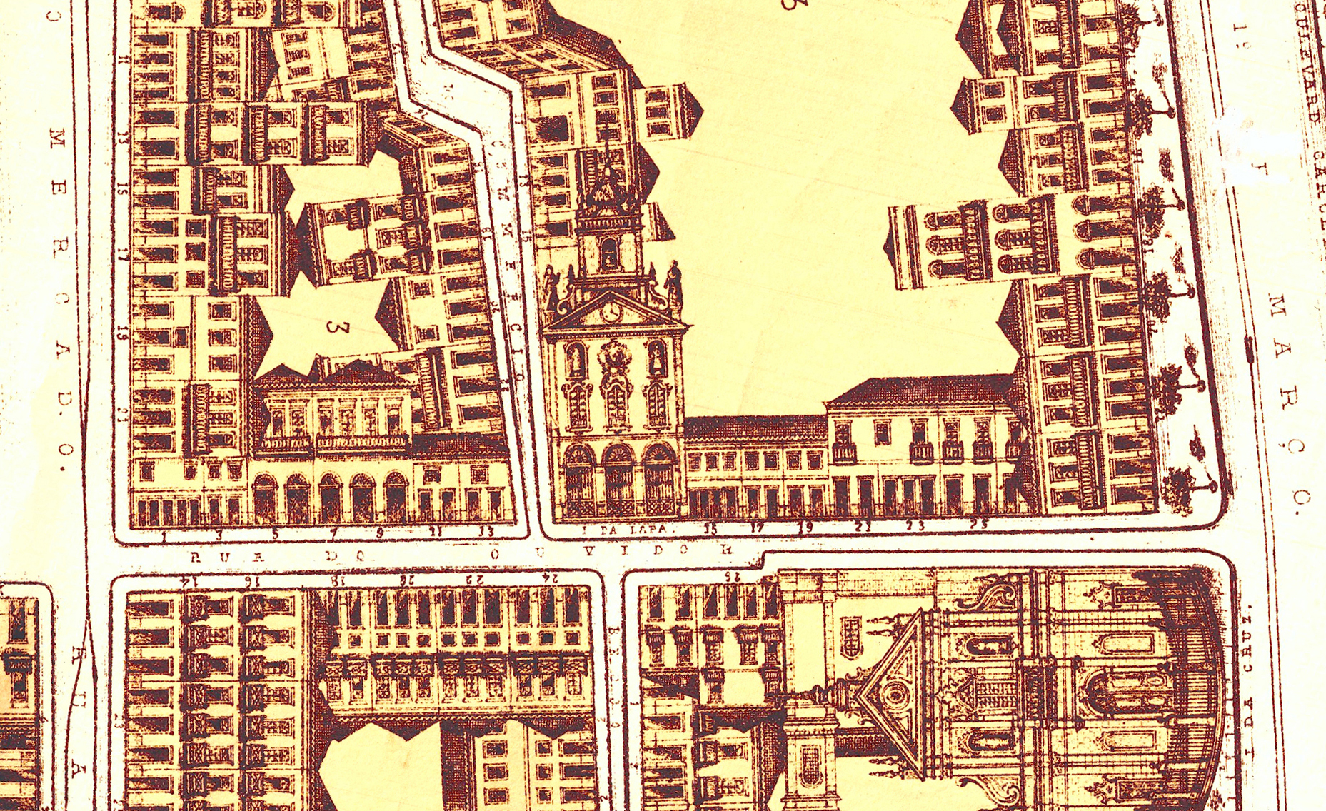 (1) Mappa Architectural da cidade do Rio de Janeiro<br> João da Rocha Fragoso. Acervo da Fundação Biblioteca Nacional – Brasil