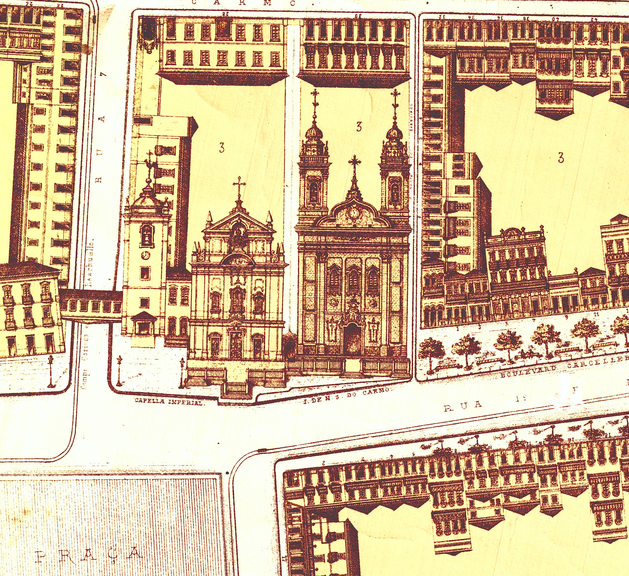 (1) Mappa Architectural da cidade do Rio de Janeiro<br> João da Rocha Fragoso. Acervo da Fundação Biblioteca Nacional - Brasil