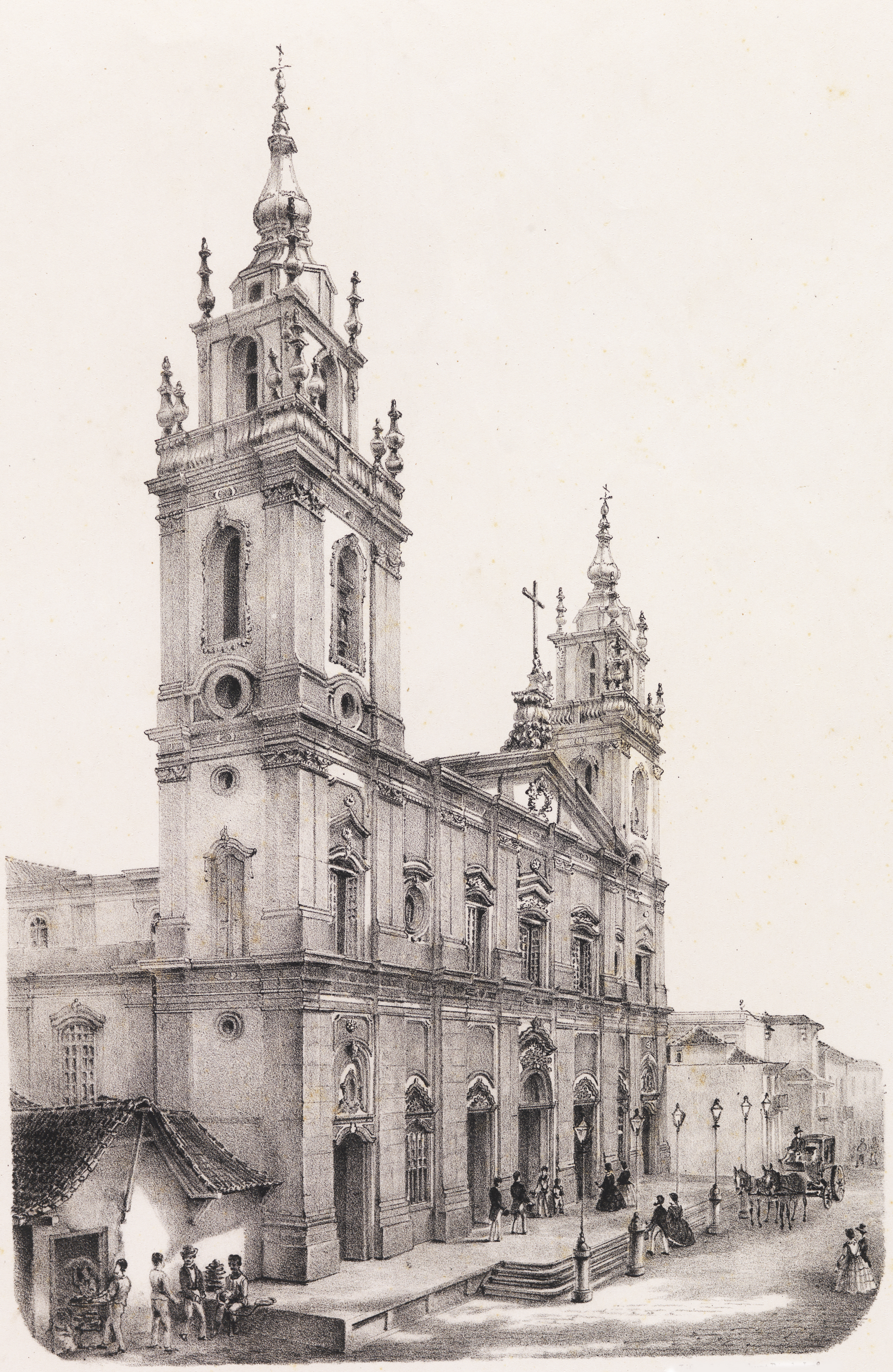 (1) Igreja da Candelária. Pieter Godfred Bertichem<br> Acervo da Fundação Biblioteca Nacional - Brasil