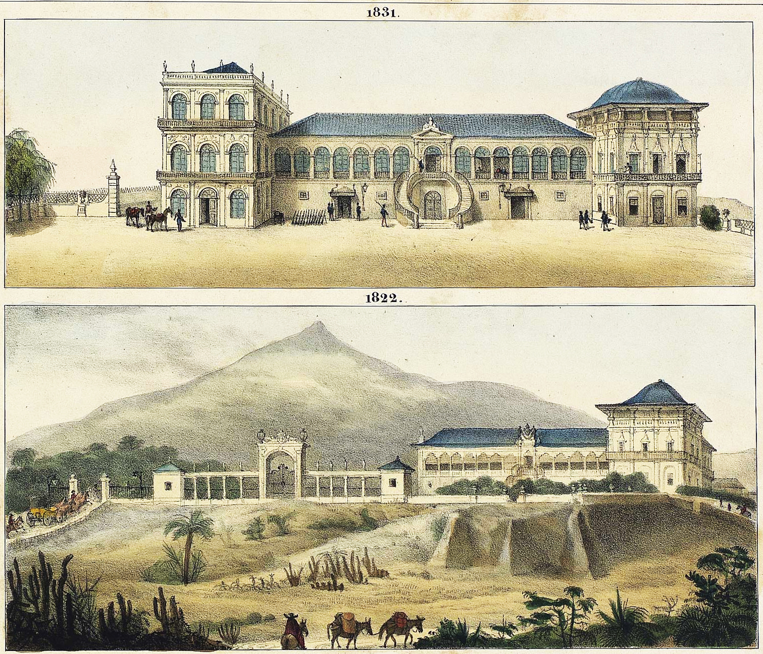 (2) Améliorations progressives du Palais de St. Christophe... . Jean-Baptiste Debret. Acervo da Fundação Biblioteca Nacional - Brasil 