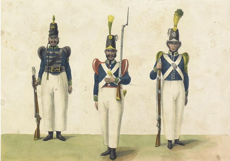 (2) Costume Militaire. Jean-Baptiste Debret. Acervo da Fundação Biblioteca Nacional – Brasil