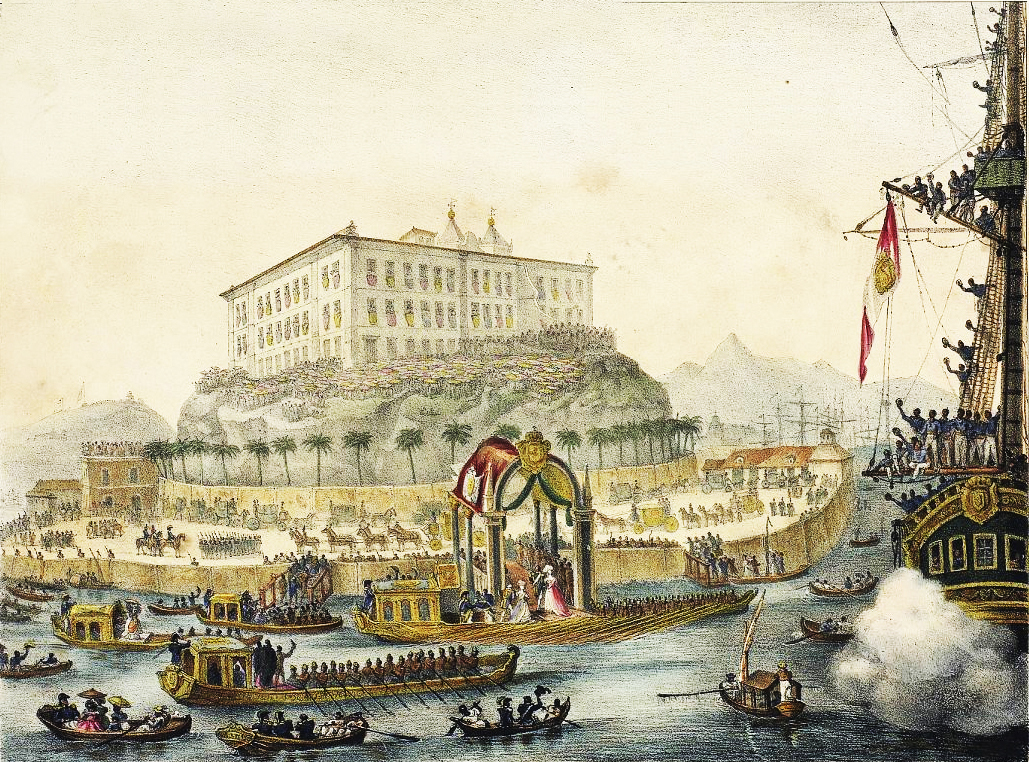 (2) Débarquement de la princesse Léopoldine: à Rio de Janeiro. Jean-Baptiste Debret. Acervo da Fundação Biblioteca Nacional – Brasil