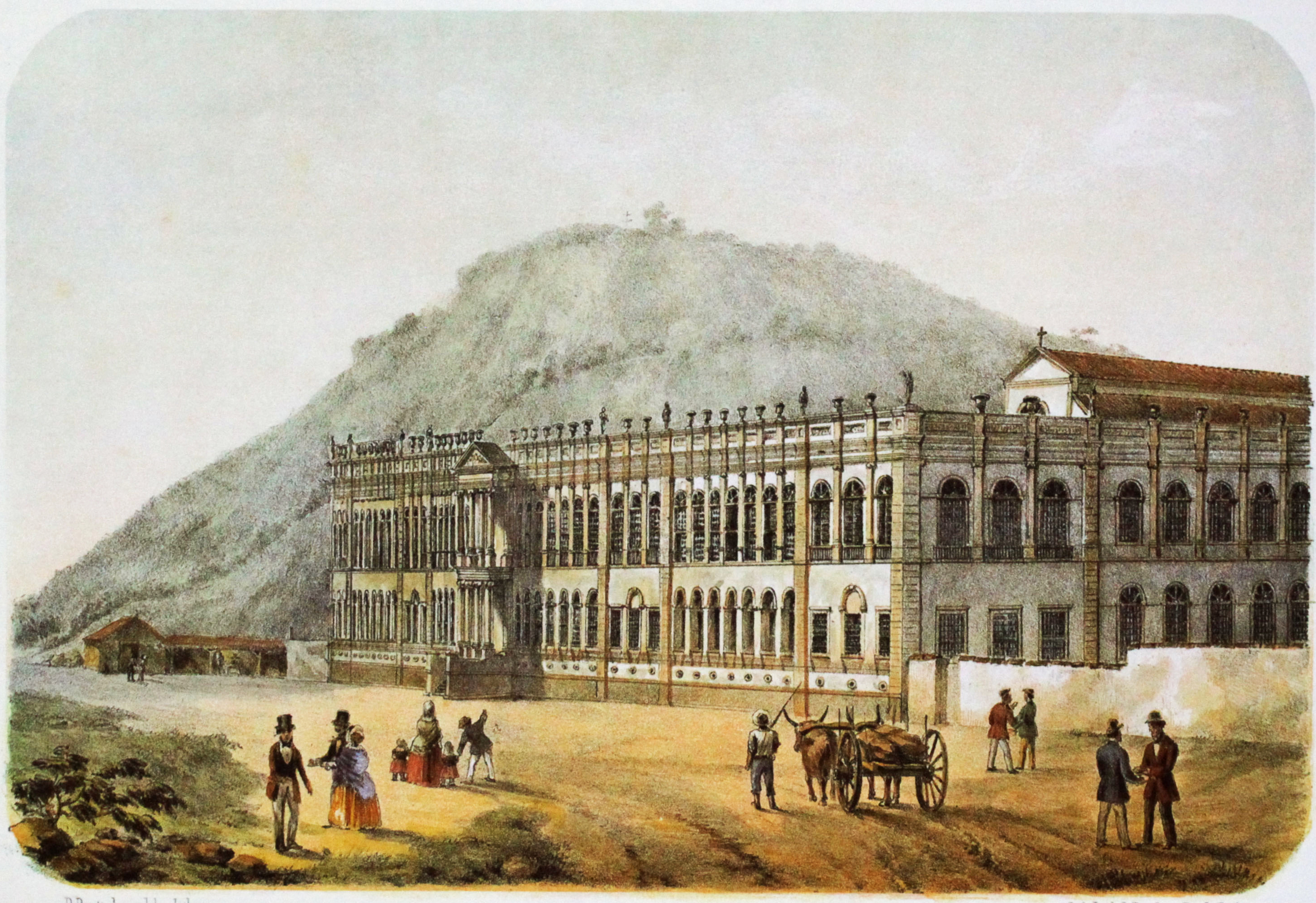 (1) Hospício de Pedro II. Praia Vermelha<br> Pieter Gotfred Bertichem. Wikipedia Commons