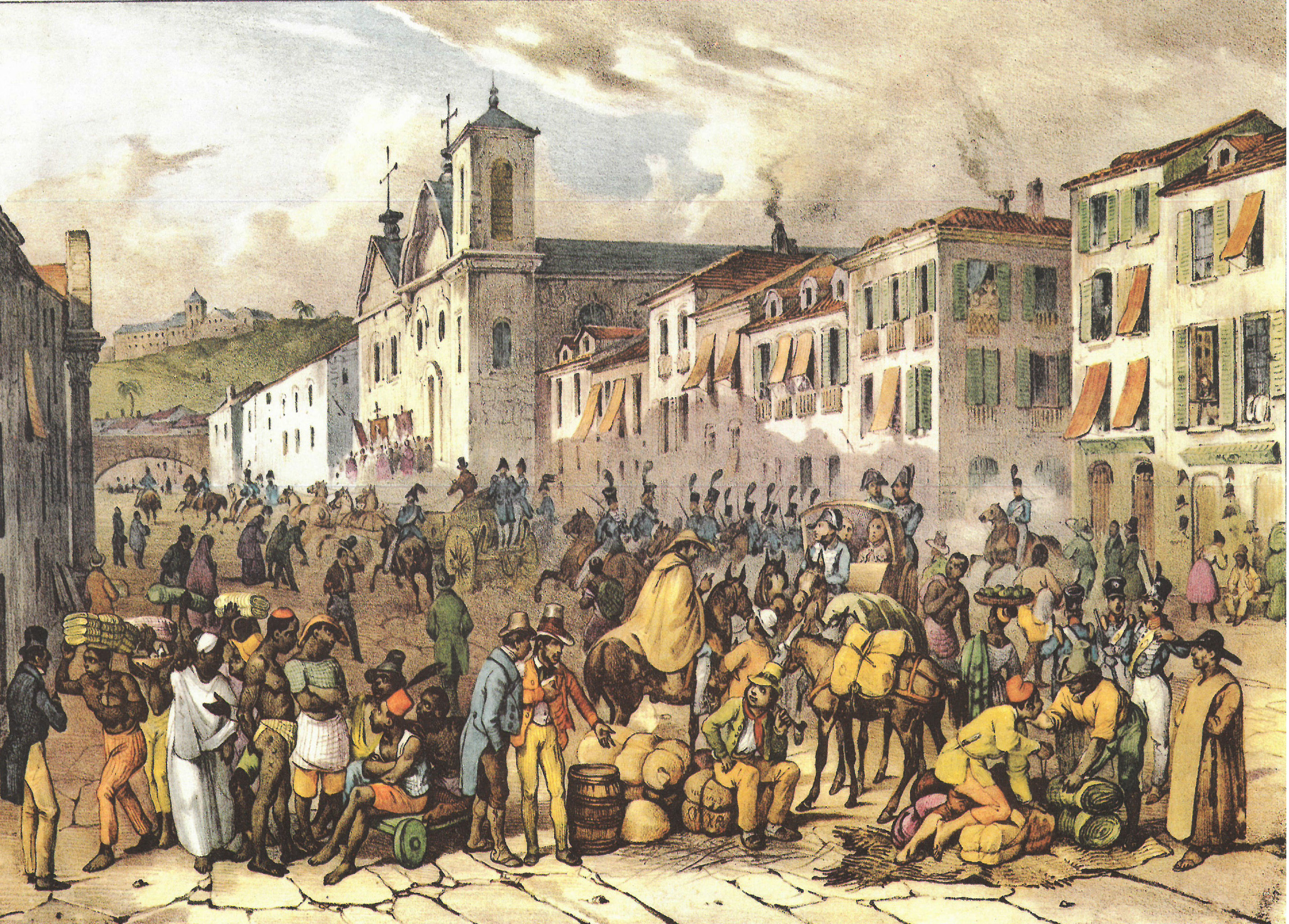 (1) Rue Droite à Rio de Janeiro<br> Johann Moritz Rugendas. Acervo particular