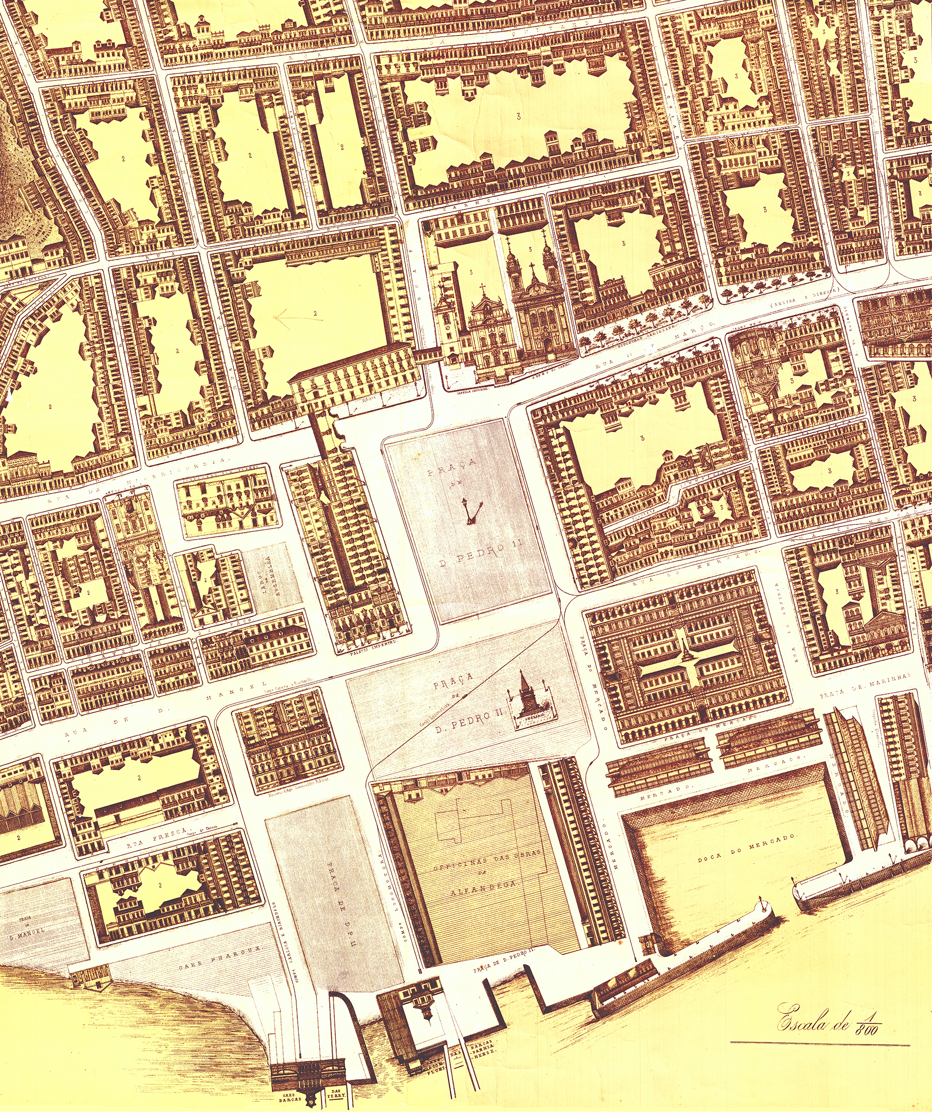 (1) Mappa Architectural da cidade do Rio de Janeiro<br> João da Rocha Fragoso. Acervo da Fundação Biblioteca Nacional - Brasil